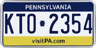 PA license plate KTO2354