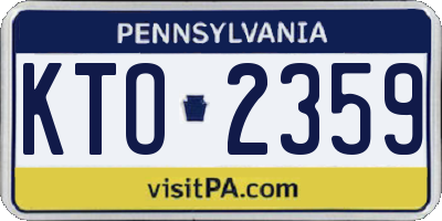 PA license plate KTO2359