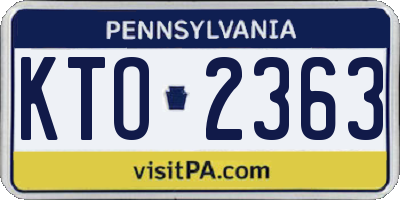 PA license plate KTO2363