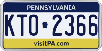 PA license plate KTO2366