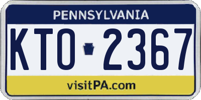 PA license plate KTO2367