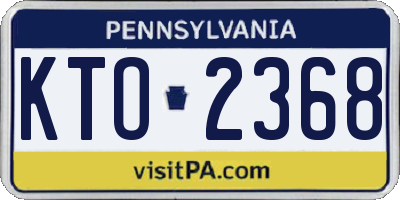 PA license plate KTO2368