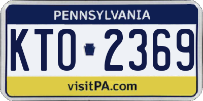 PA license plate KTO2369