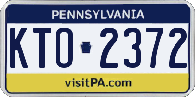 PA license plate KTO2372