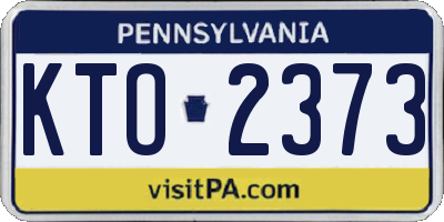 PA license plate KTO2373