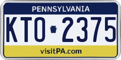PA license plate KTO2375