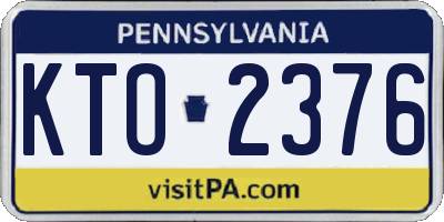 PA license plate KTO2376
