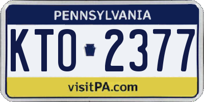 PA license plate KTO2377