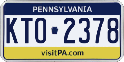 PA license plate KTO2378