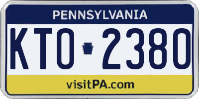 PA license plate KTO2380