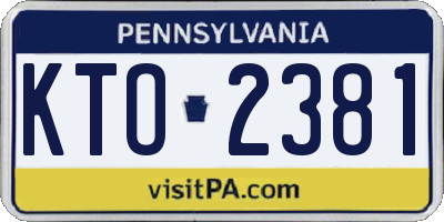 PA license plate KTO2381