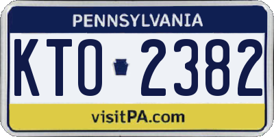 PA license plate KTO2382