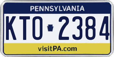 PA license plate KTO2384