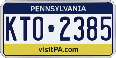 PA license plate KTO2385