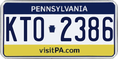 PA license plate KTO2386