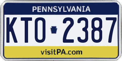 PA license plate KTO2387