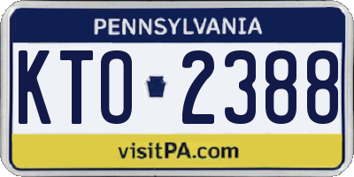 PA license plate KTO2388