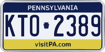 PA license plate KTO2389