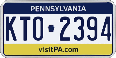 PA license plate KTO2394