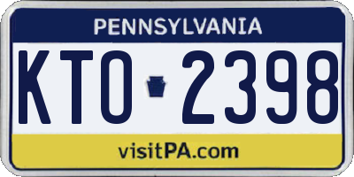 PA license plate KTO2398