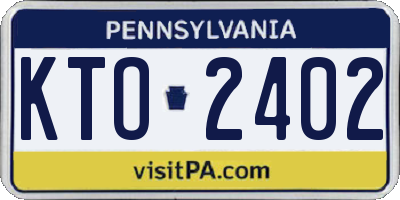 PA license plate KTO2402