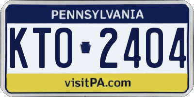 PA license plate KTO2404