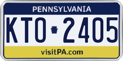 PA license plate KTO2405