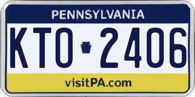 PA license plate KTO2406