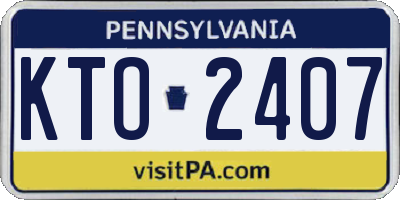 PA license plate KTO2407