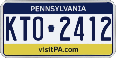 PA license plate KTO2412