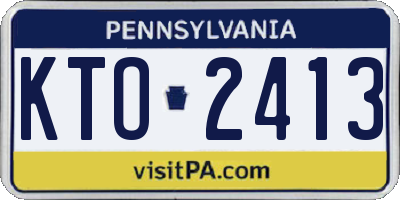 PA license plate KTO2413
