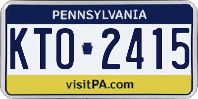 PA license plate KTO2415