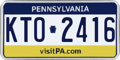 PA license plate KTO2416