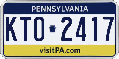 PA license plate KTO2417