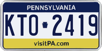 PA license plate KTO2419