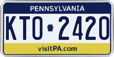 PA license plate KTO2420