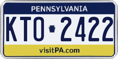 PA license plate KTO2422