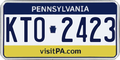 PA license plate KTO2423