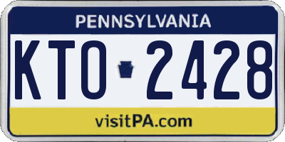 PA license plate KTO2428