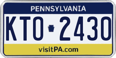 PA license plate KTO2430