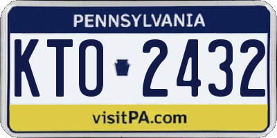 PA license plate KTO2432