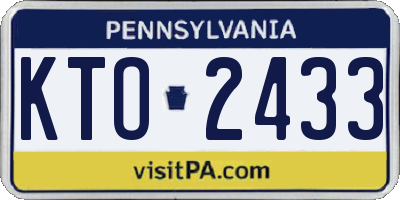 PA license plate KTO2433