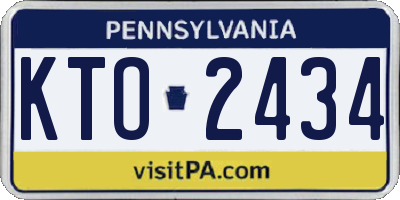 PA license plate KTO2434