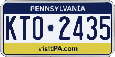PA license plate KTO2435