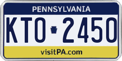 PA license plate KTO2450