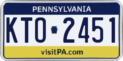 PA license plate KTO2451