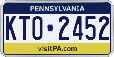 PA license plate KTO2452