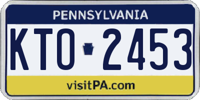 PA license plate KTO2453