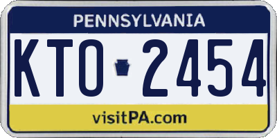PA license plate KTO2454