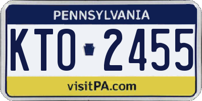 PA license plate KTO2455